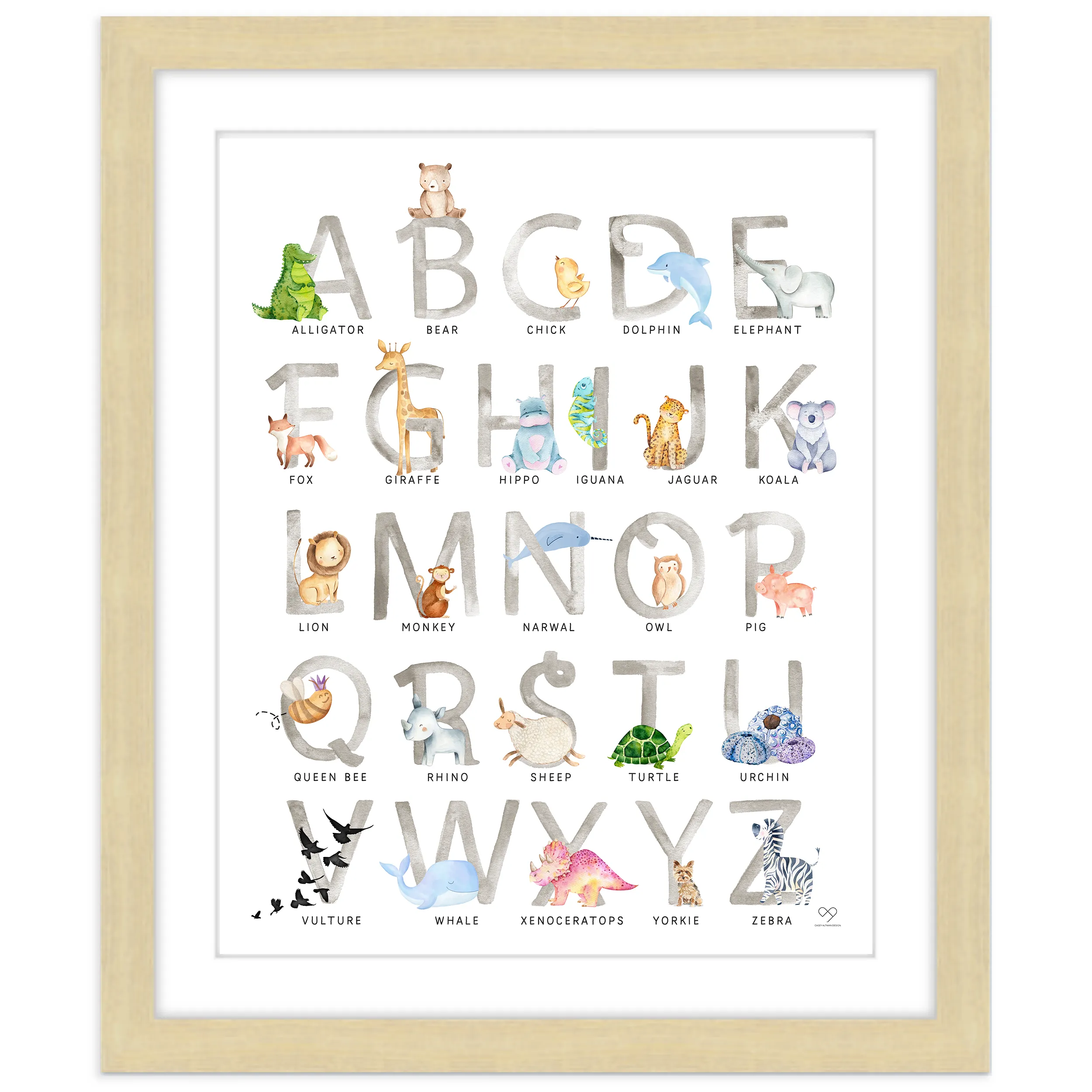 Casey Altman Design Animal & Transportation ABC's Wall Art