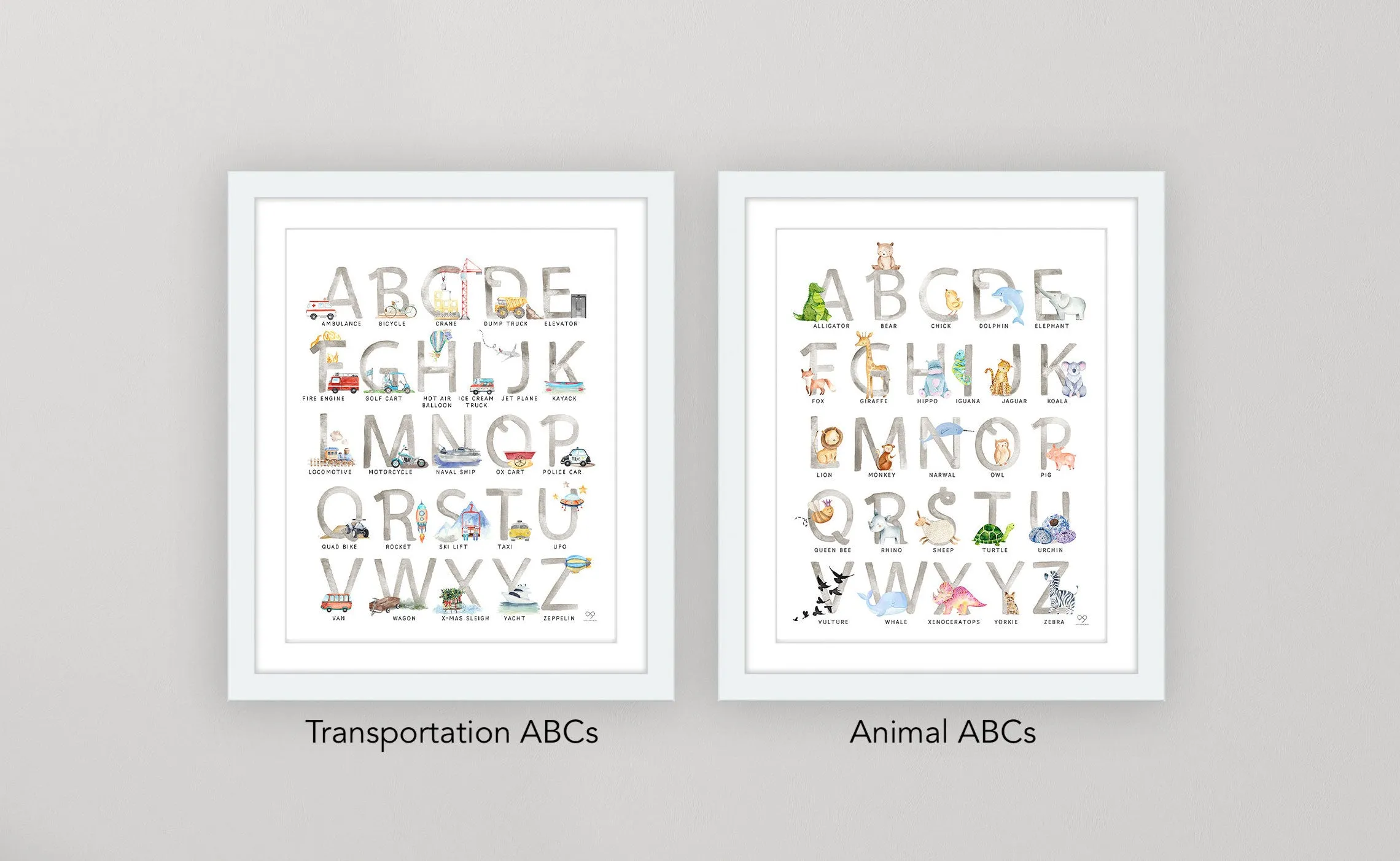 Casey Altman Design Animal & Transportation ABC's Wall Art