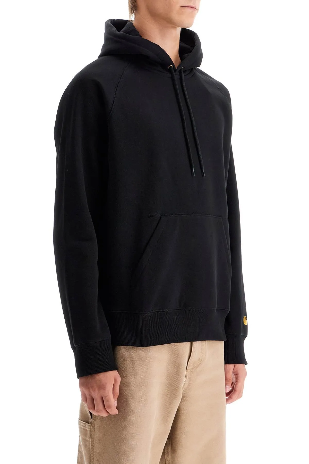 chase hooded raglan sweat I033661 BLACK / GOLD