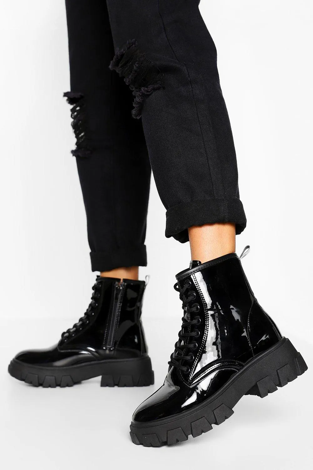 Chunky Cleated Platform Combat Boots