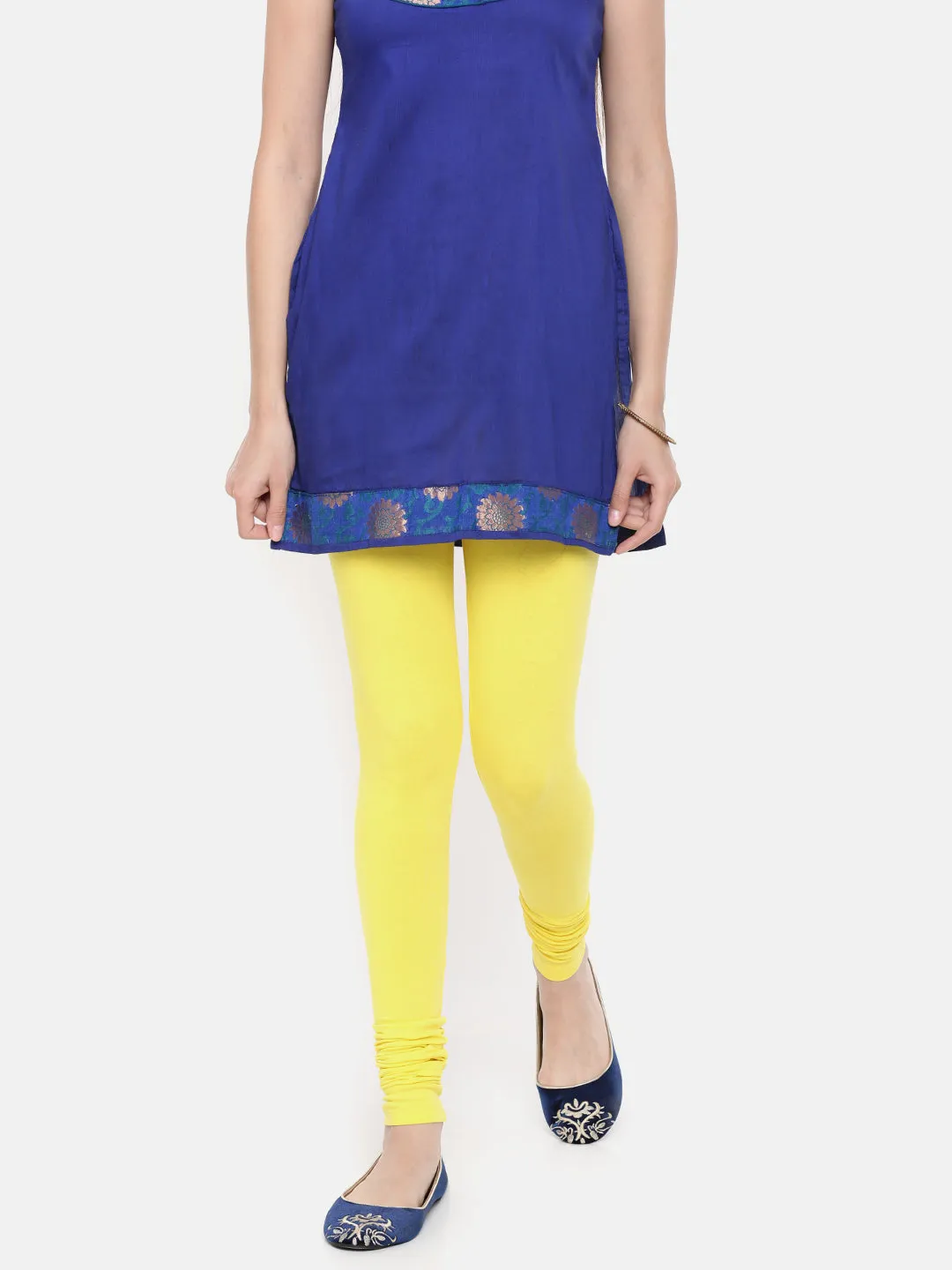 Churidar Leggings-Lemon Yellow