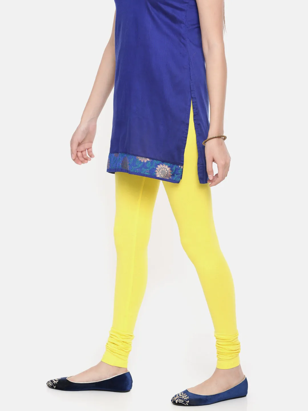 Churidar Leggings-Lemon Yellow