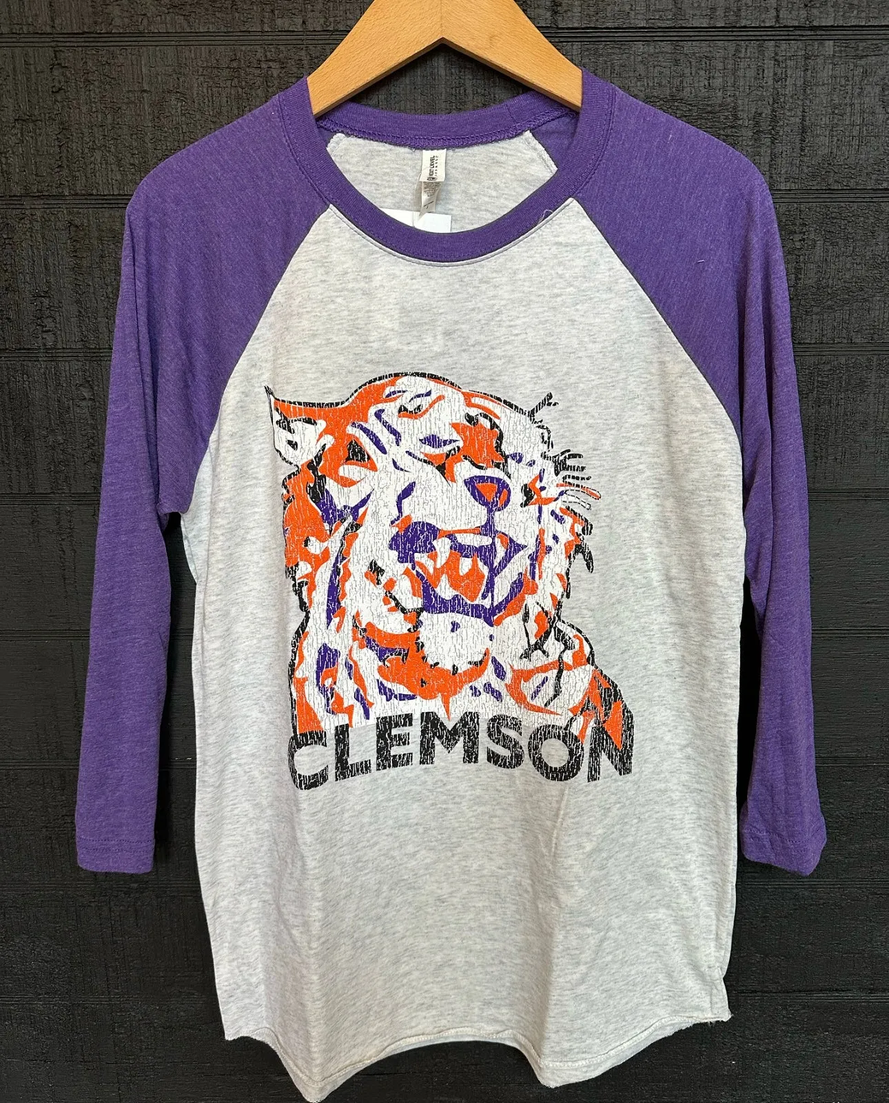 Clemson Tiger Head Raglan Tee