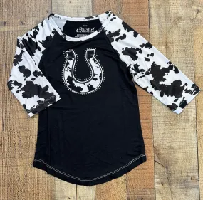 COWGIRL HARDWARE YOUTH COWPRINT RAGLAN