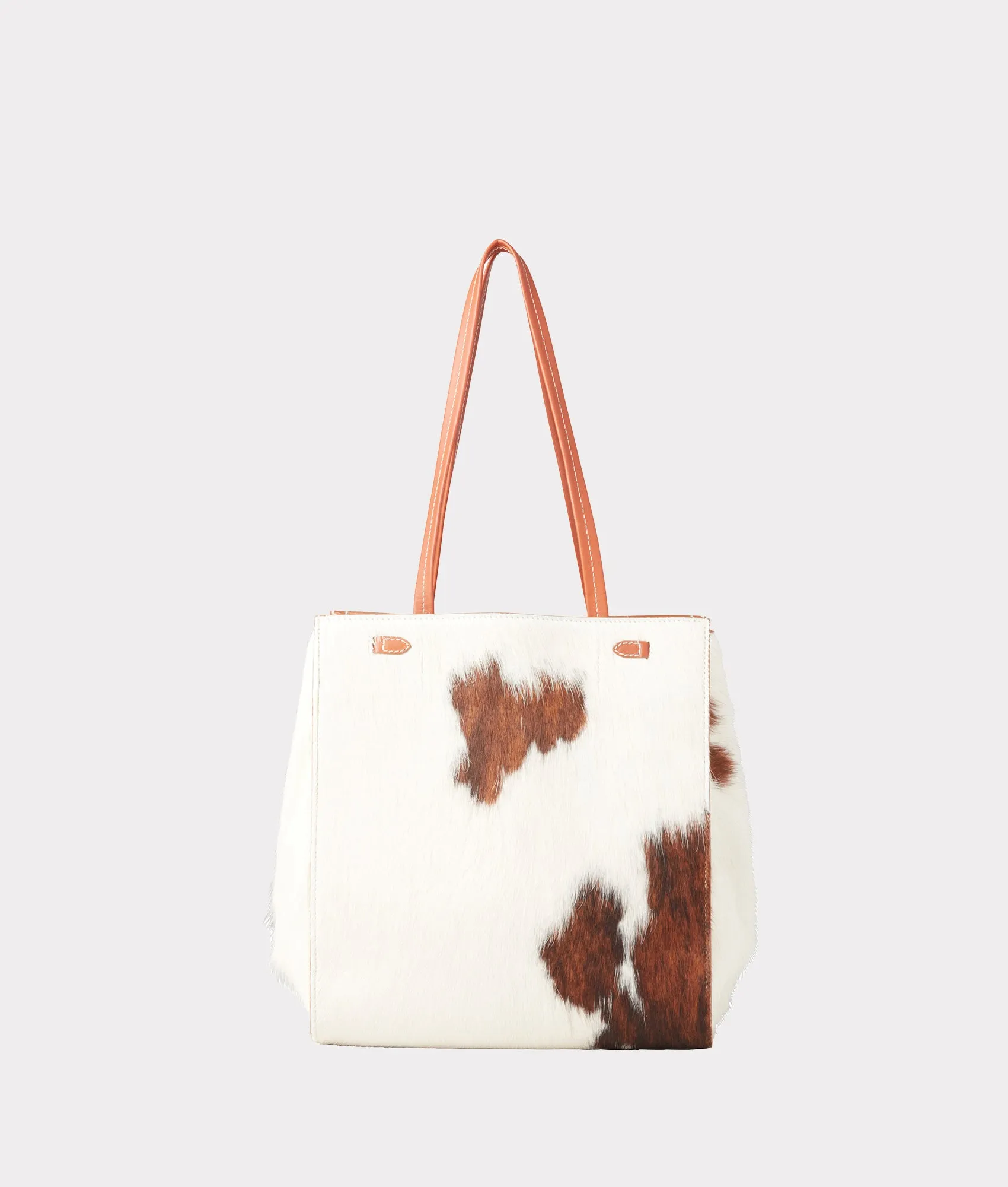 Cowprint Tote Bag :: Tan