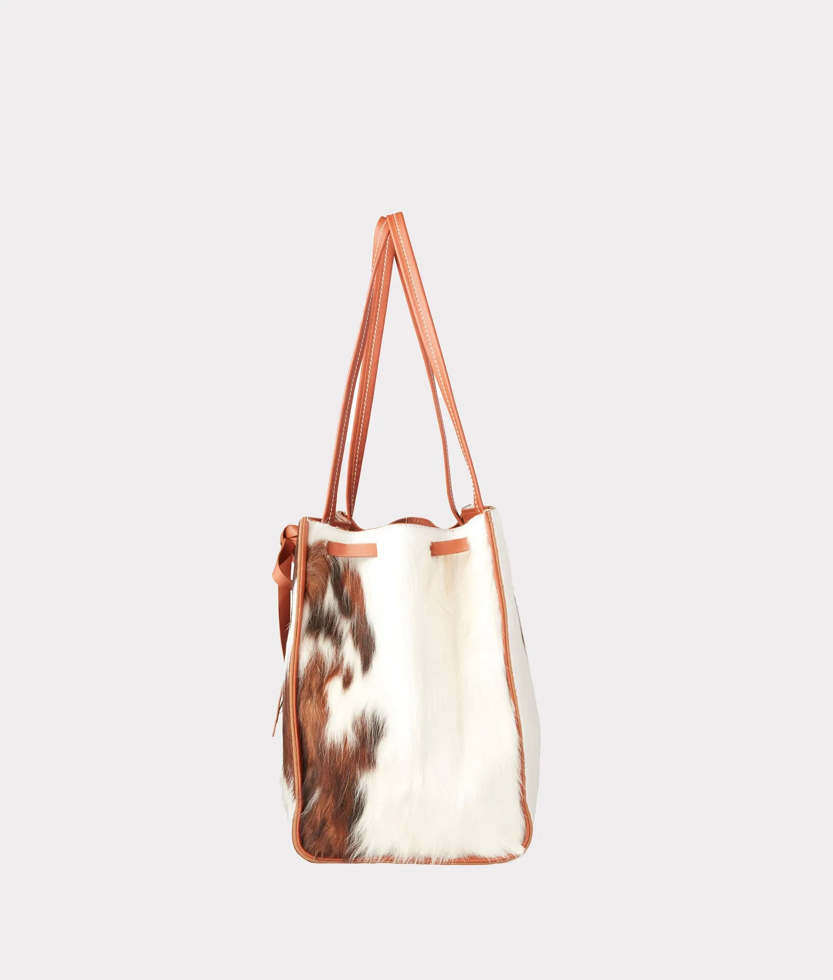 Cowprint Tote Bag :: Tan