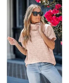 Cupshe Neutral Short Sleeve Knit Turtleneck