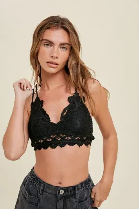 Double Strap Scalloped Lace Bralette