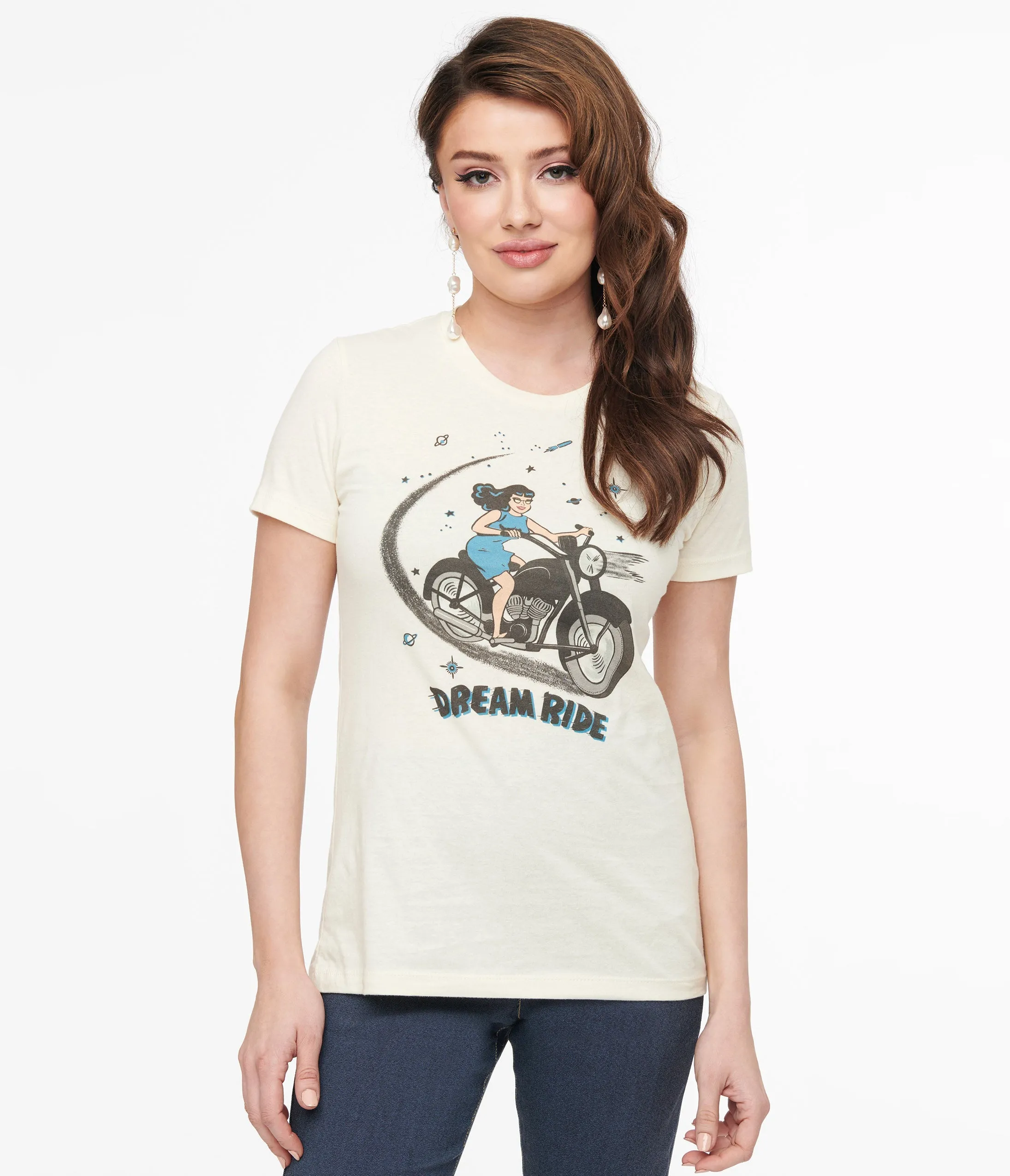 Dream Ride Cotton Fitted Graphic Tee