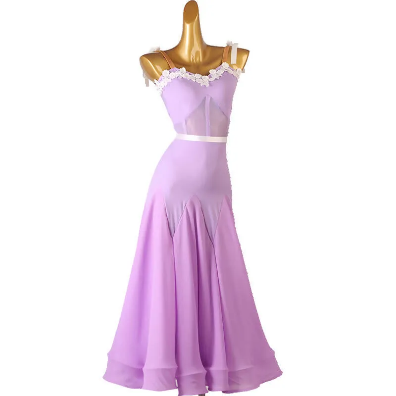 Elegant Lace Purple Ballroom Smooth Attire | MQ302