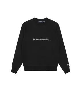 EMBROIDERED SERIF LOGO CREWNECK - BLACK