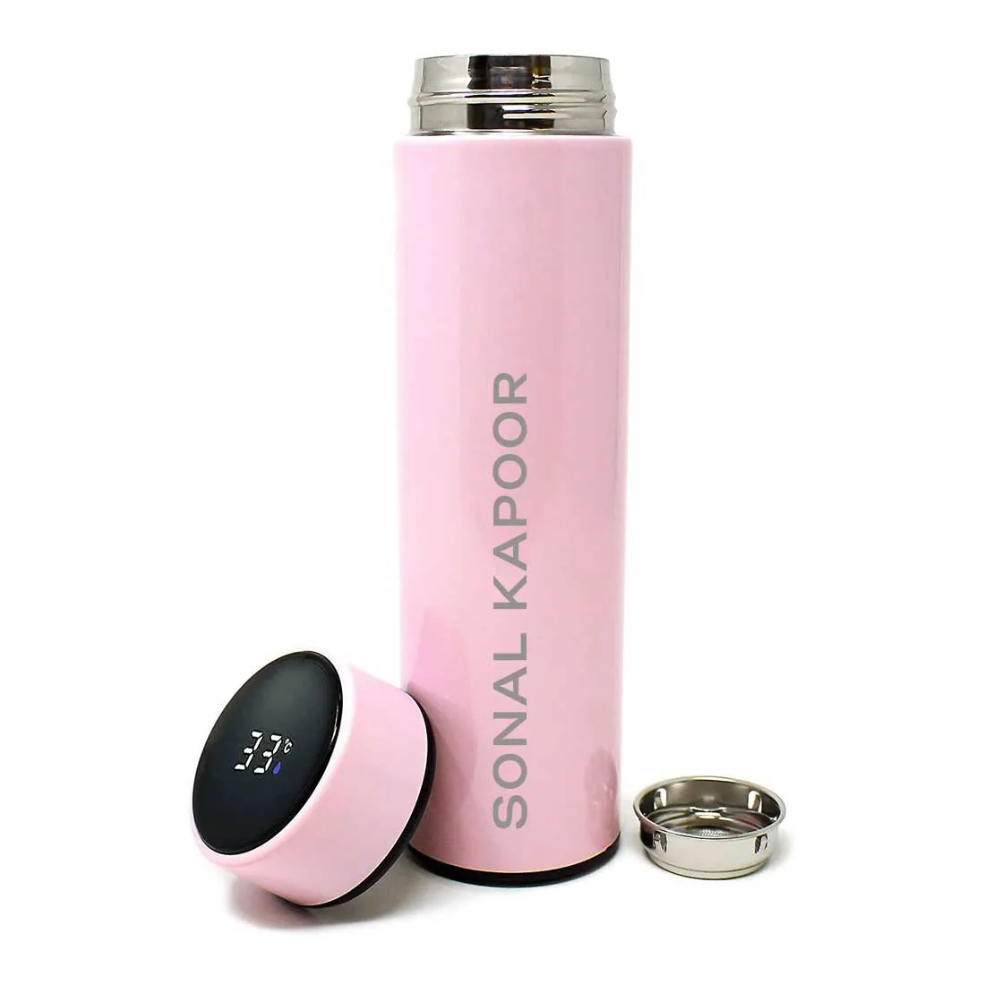 Engraved Personalised Thermal Coffee Flask With LED Display - Add Name