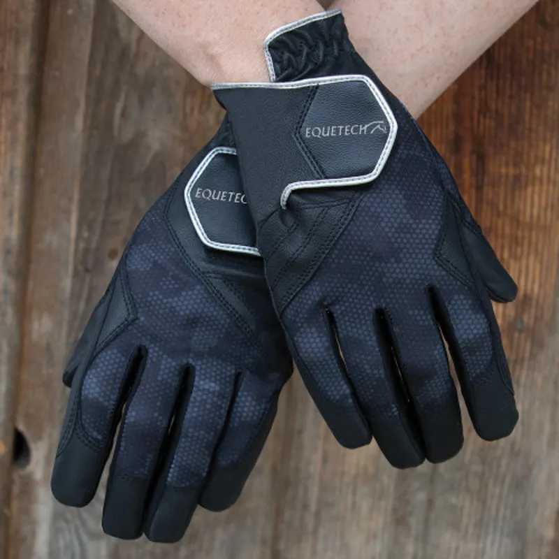 Equetech Stellar Supa-Grip Riding Gloves in Black - WEB EXCLUSIVE