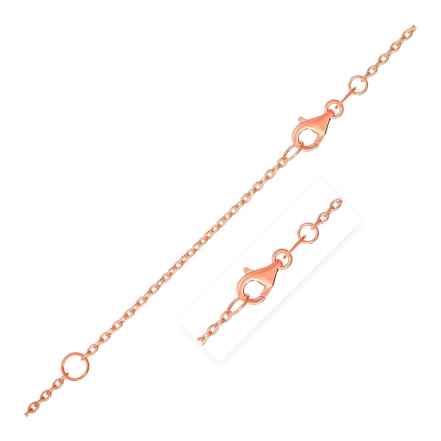 Extendable Cable Chain in 14k Rose Gold (1.2mm)-rx90387-18