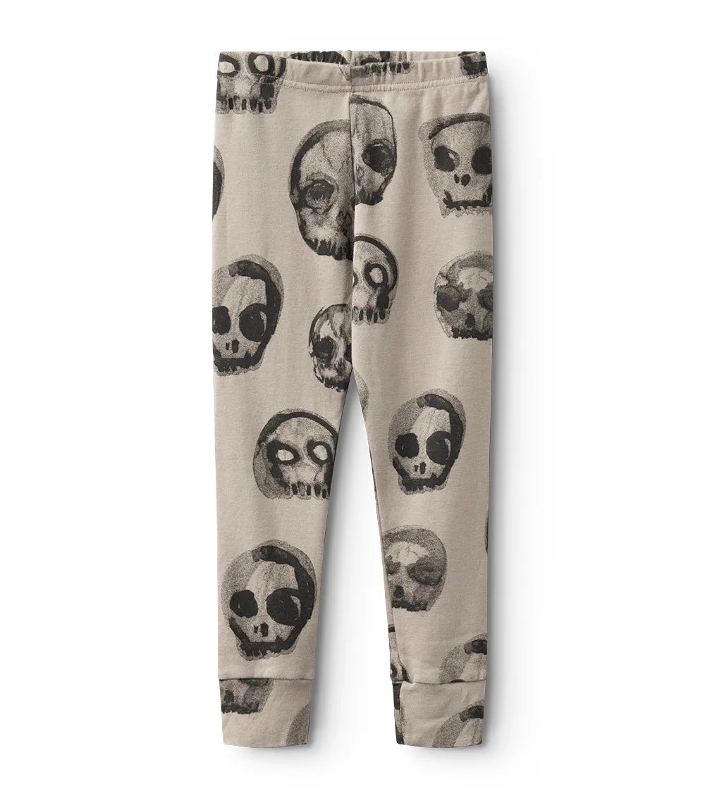 faded skulls leggings