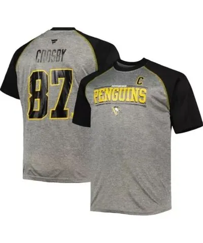 Fanatics Men's NHL Fanatics Sidney Crosby Pittsburgh Penguins Big & Tall Contrast Raglan Name & Number T-Shirt