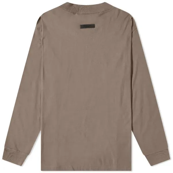 FEAR OF GOD Essentials Felt Logo Long Sleeve Tee Desert Taupe