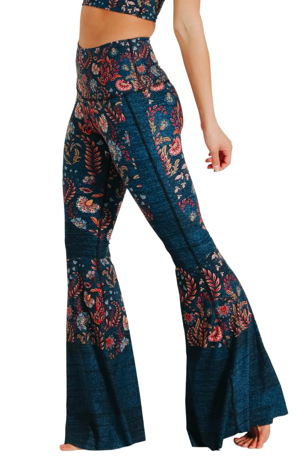 Festival Denim Printed Bell Bottoms