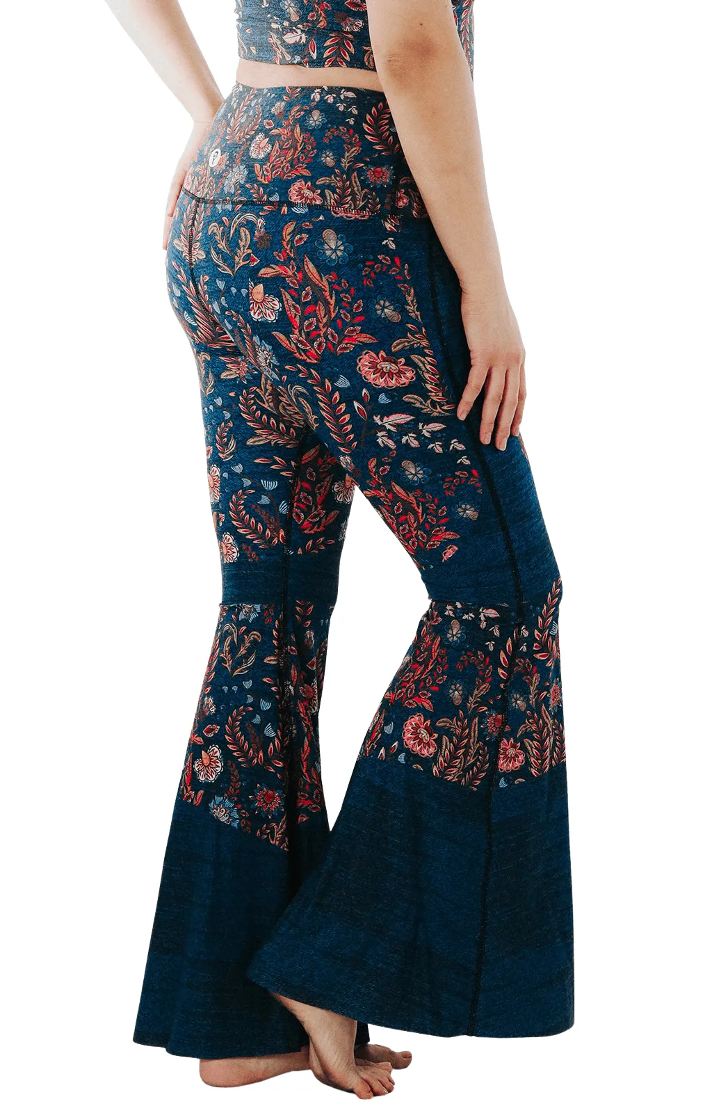 Festival Denim Printed Bell Bottoms