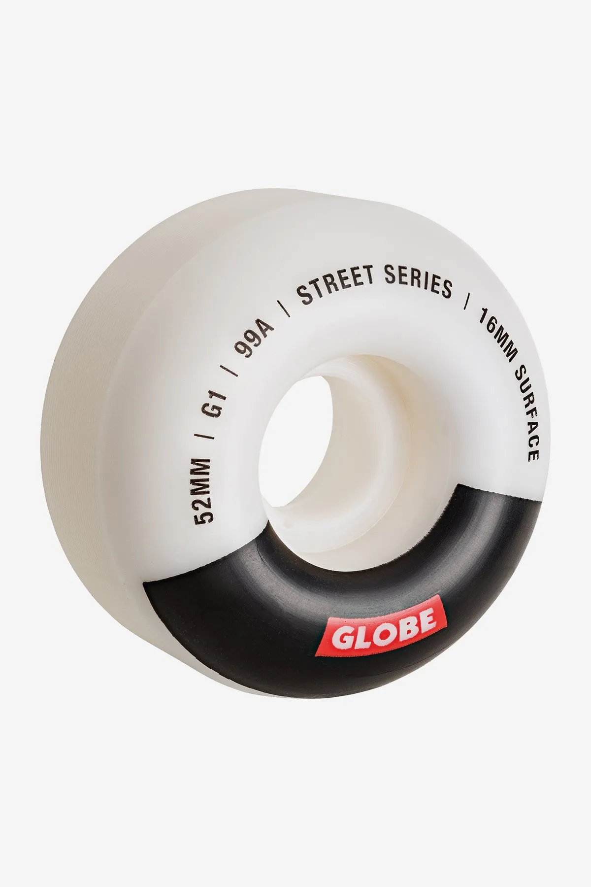 G1 Street Skateboard Wheel 52mm - White/ Black