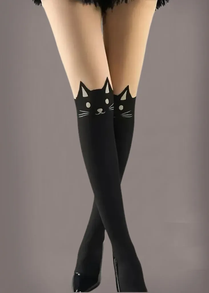 Goth Cat Black TIGHTS