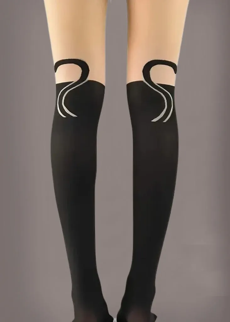 Goth Cat Black TIGHTS