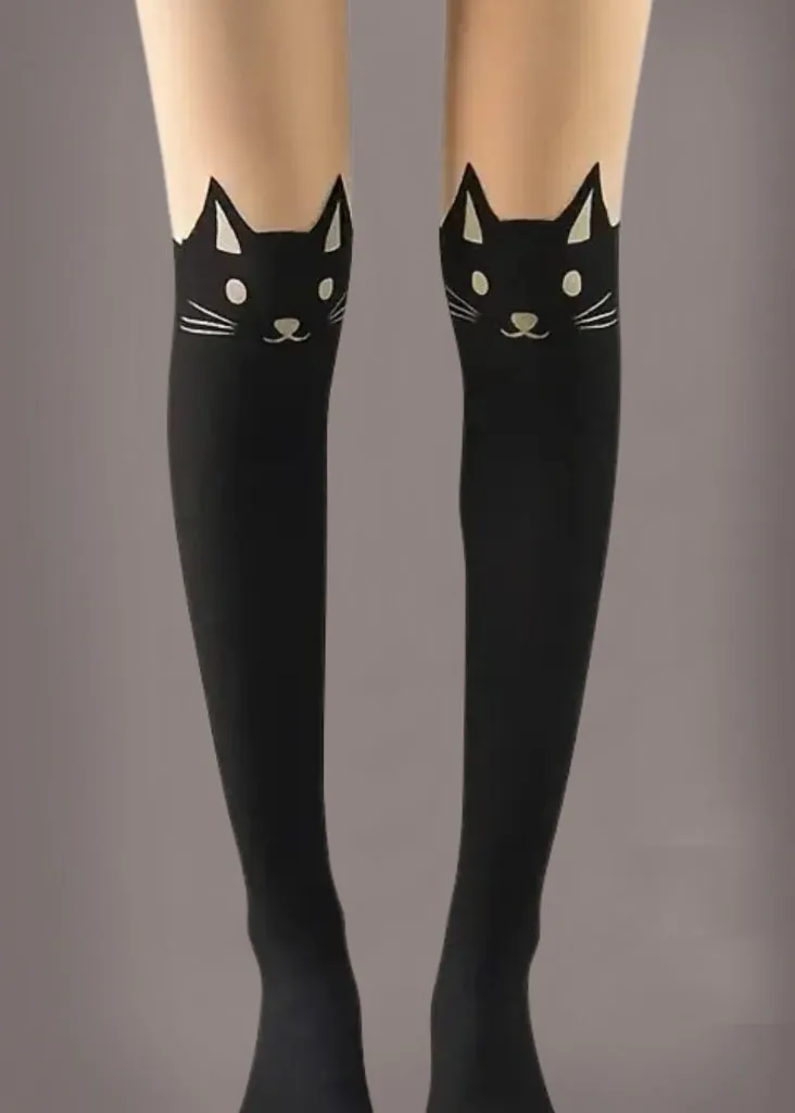 Goth Cat Black TIGHTS