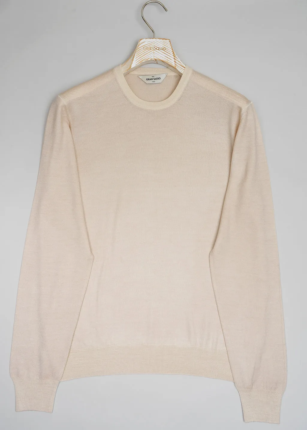 Gran Sasso Vintage Merino Crew Neck / Light Sand