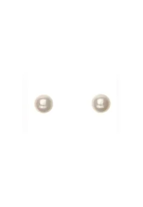 GREGORY LADNER 6MM WHITE PEARL STUD - RHODIUM