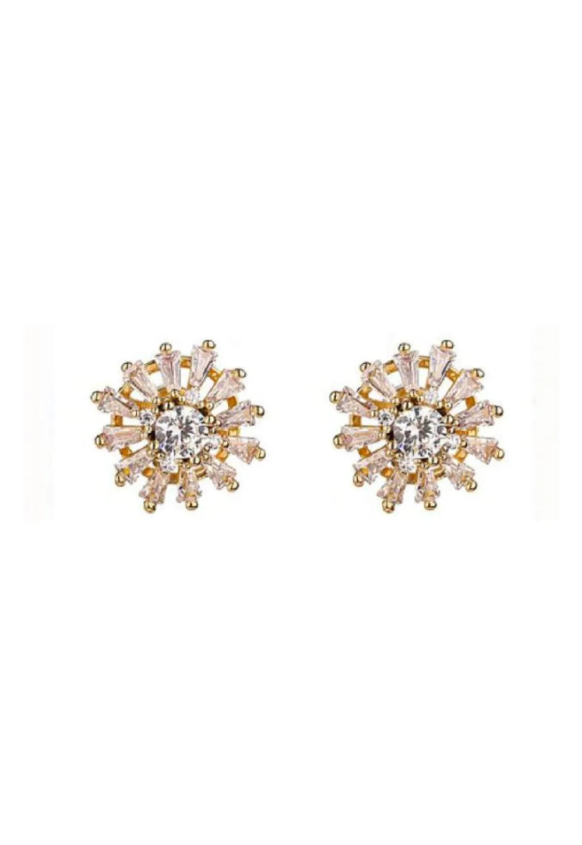 GREGORY LADNER CZ CLUSTER STUD EARRING - GOLD