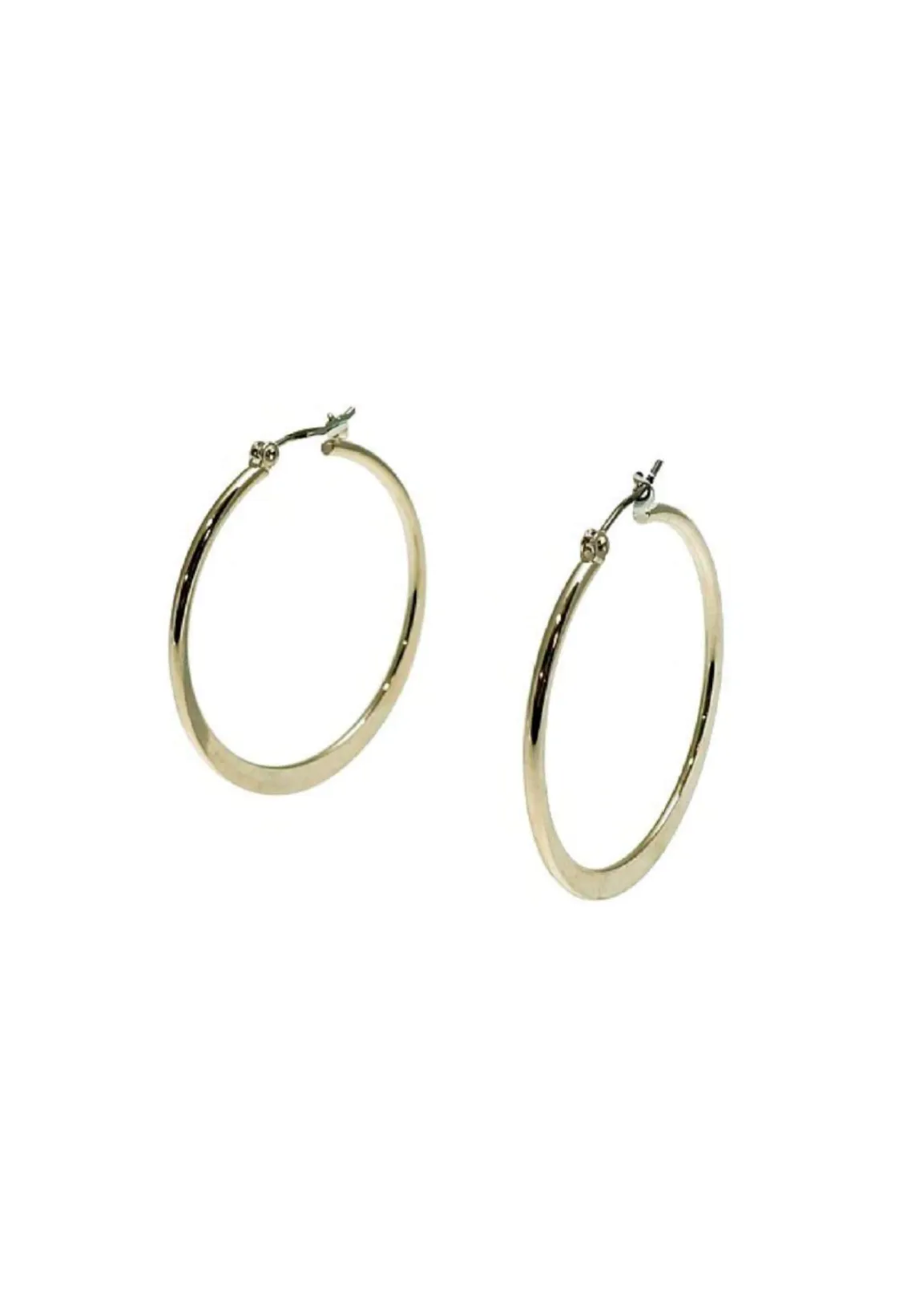 GREGORY LADNER OVAL HOOP EARRING - RHODIUM