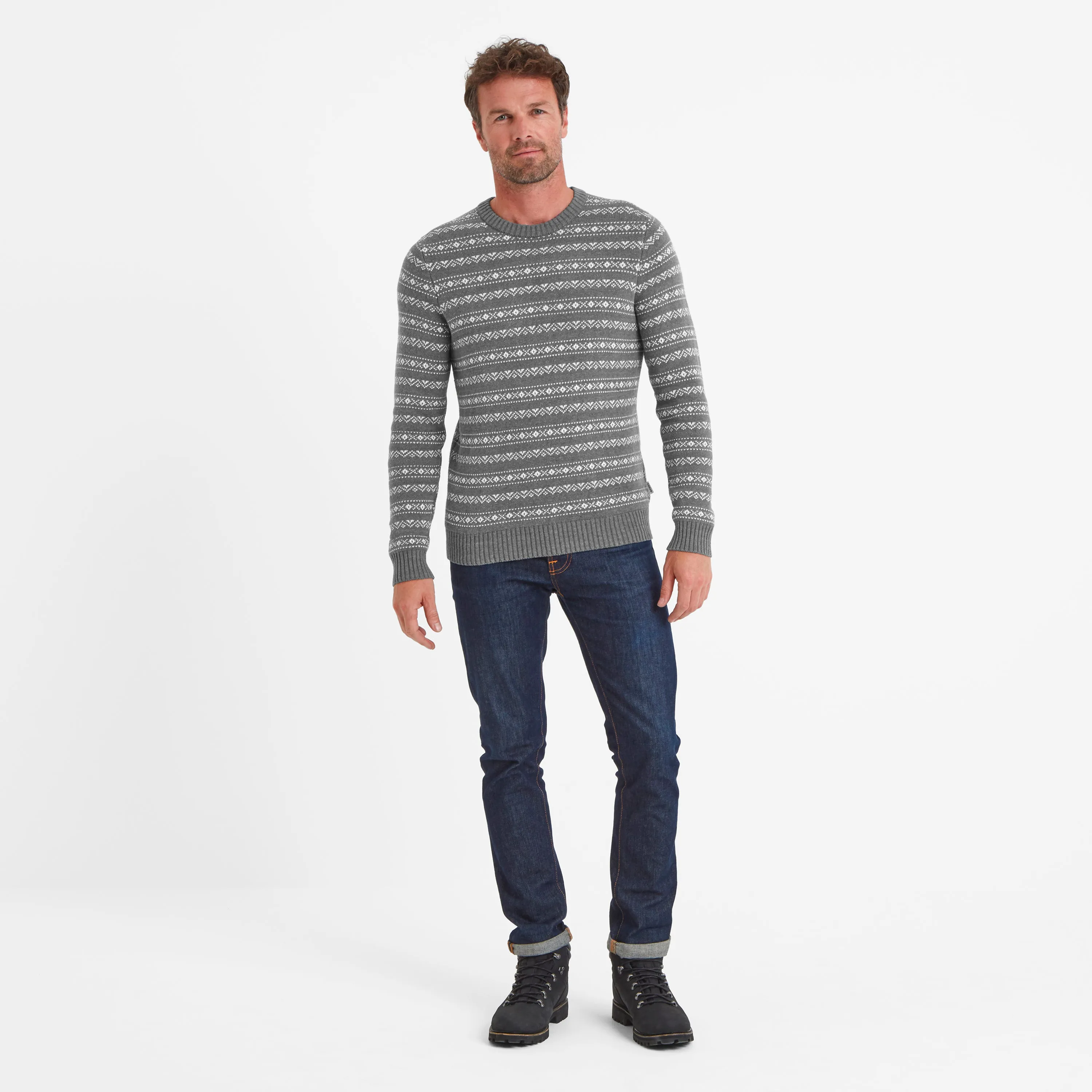 Gregory Mens Knitted Jumper - Grey Marl