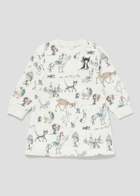 Hans Fischer Long Sleeve Sweat One-Piece (Hans Fischer_Animals Pattern) - baby