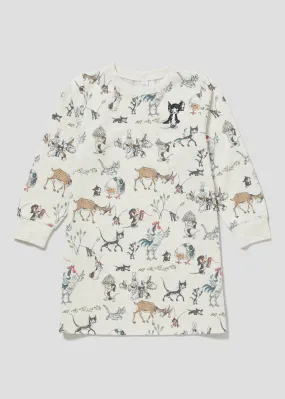 Hans Fischer Long Sleeve Sweat One-Piece (Hans Fischer_Animals Pattern) - kids