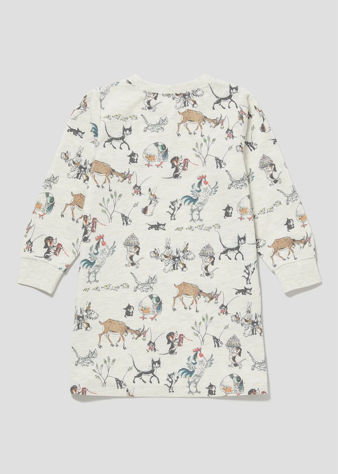 Hans Fischer Long Sleeve Sweat One-Piece (Hans Fischer_Animals Pattern) - kids