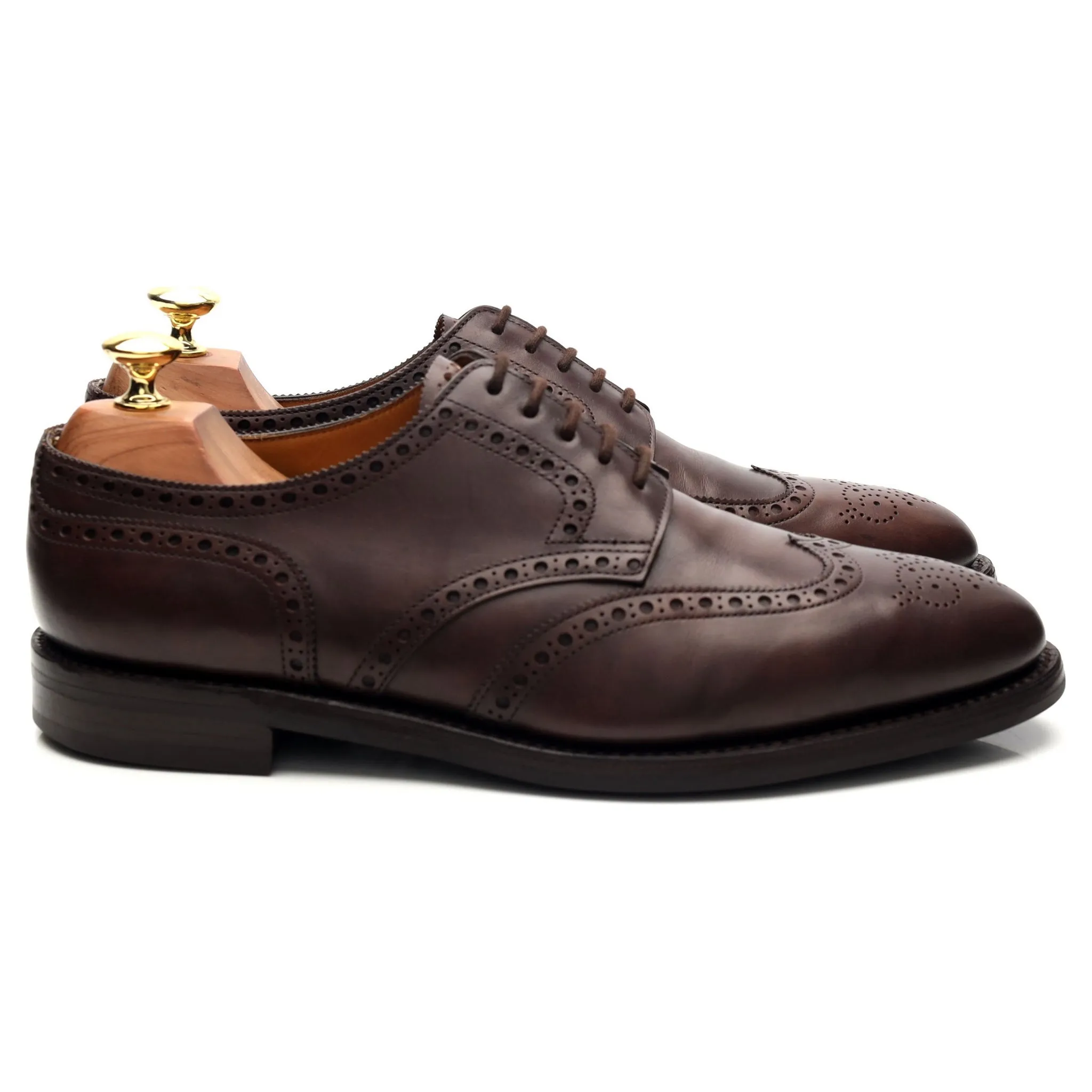 'Hayle' Dark Brown Leather Derby Brogues UK 8 EE