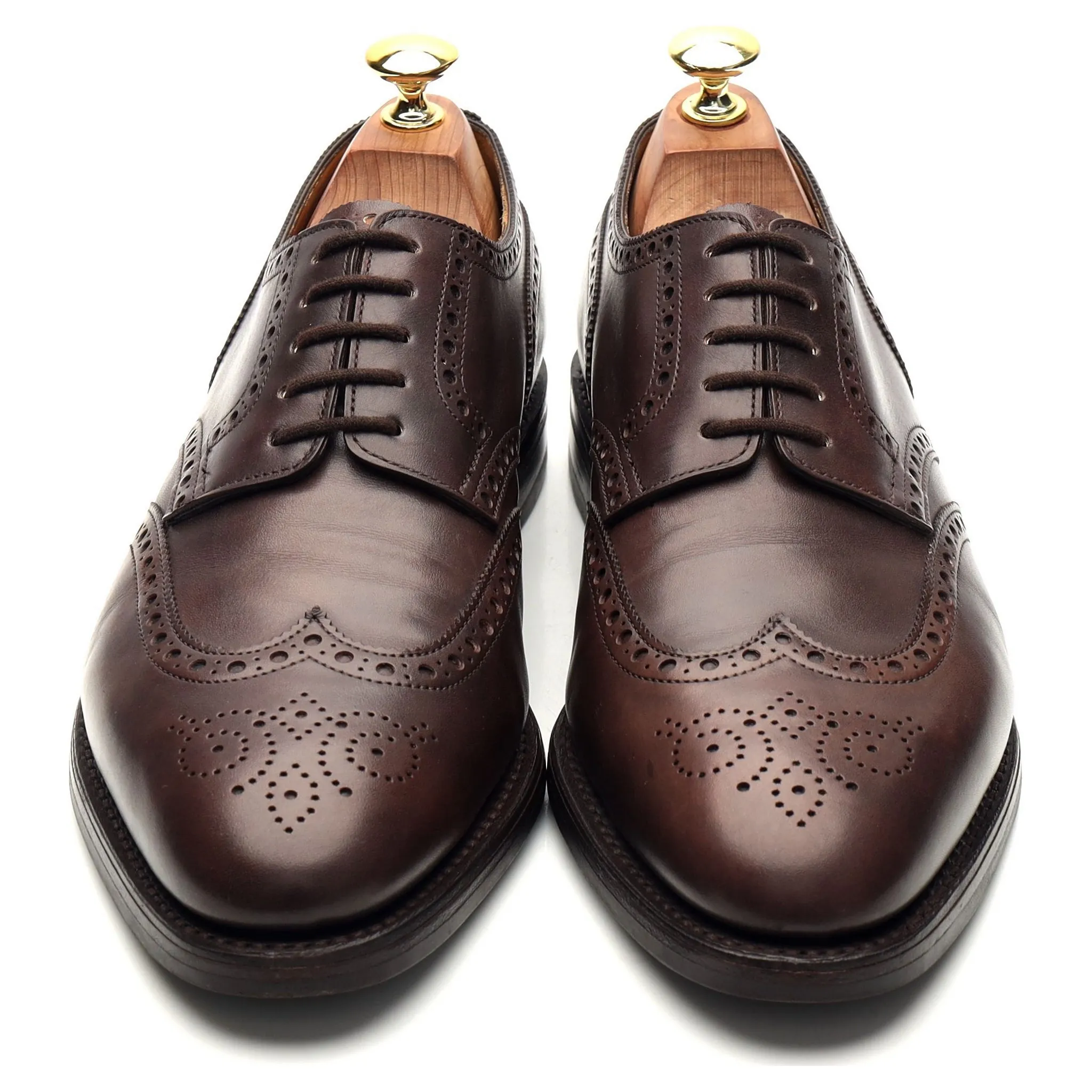 'Hayle' Dark Brown Leather Derby Brogues UK 8 EE