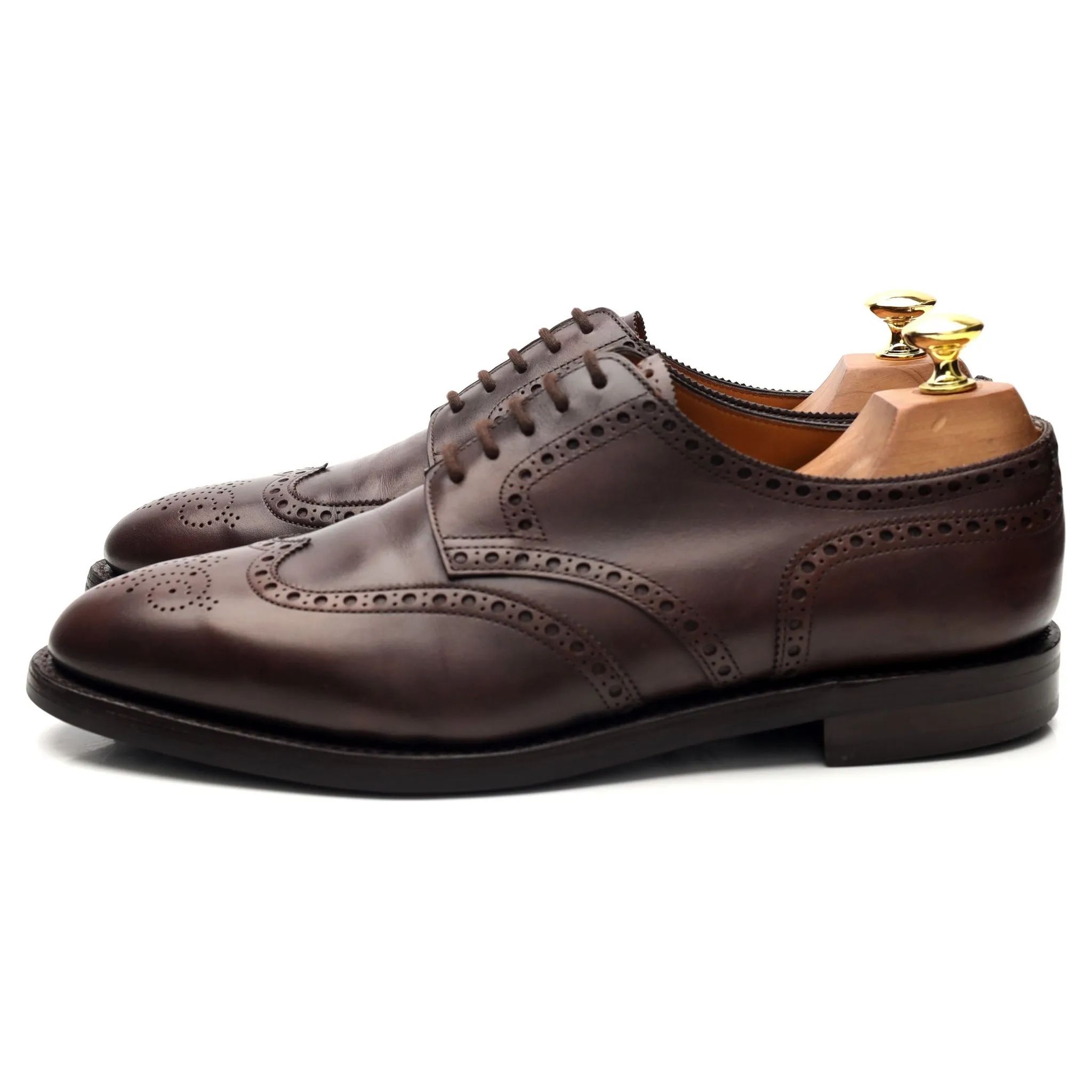 'Hayle' Dark Brown Leather Derby Brogues UK 8 EE