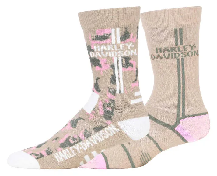 HD Women's 2-Pack Performance Camo & Stripes Pattern Riding Socks - D89276270-215