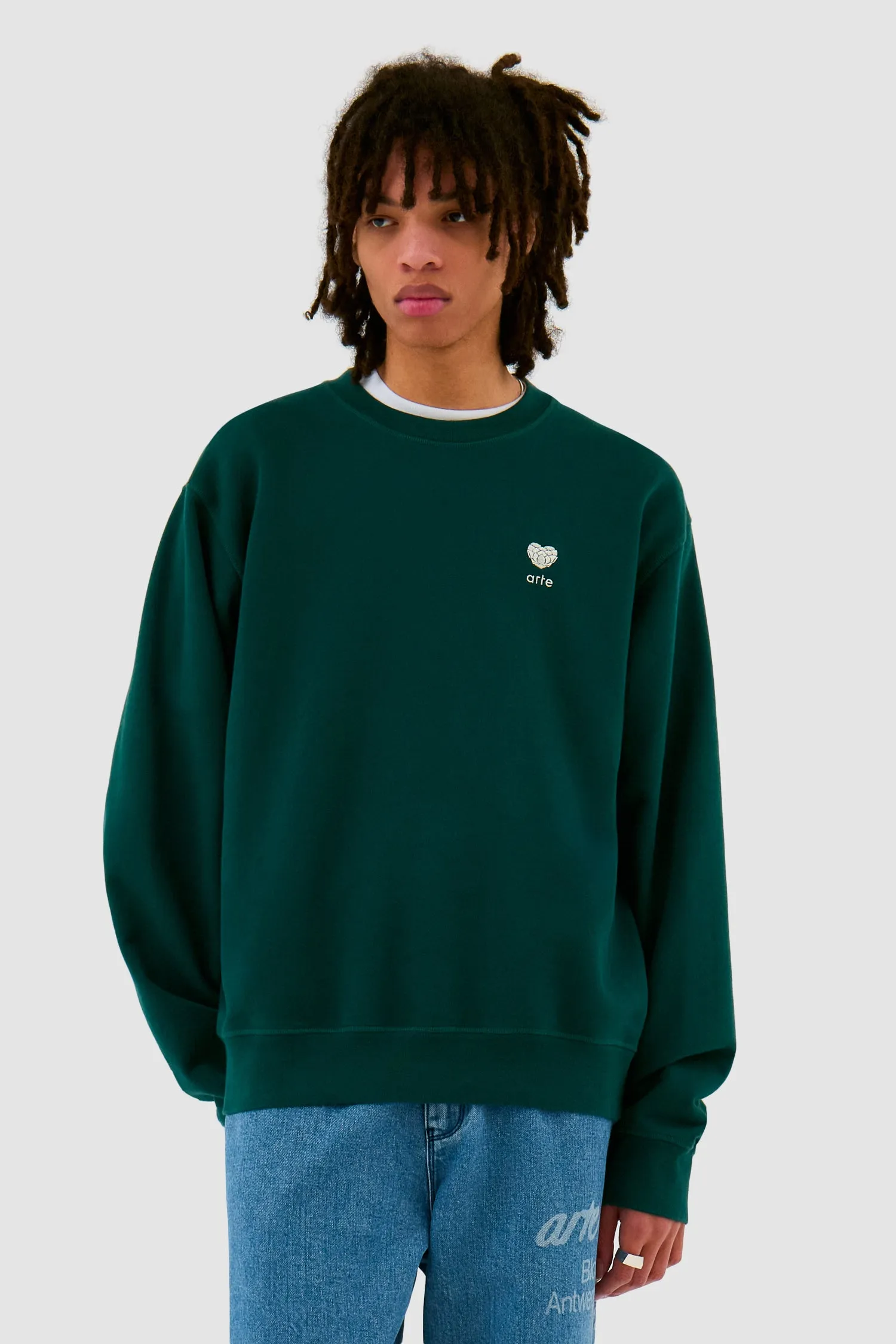 Heart Flower Crewneck - Green