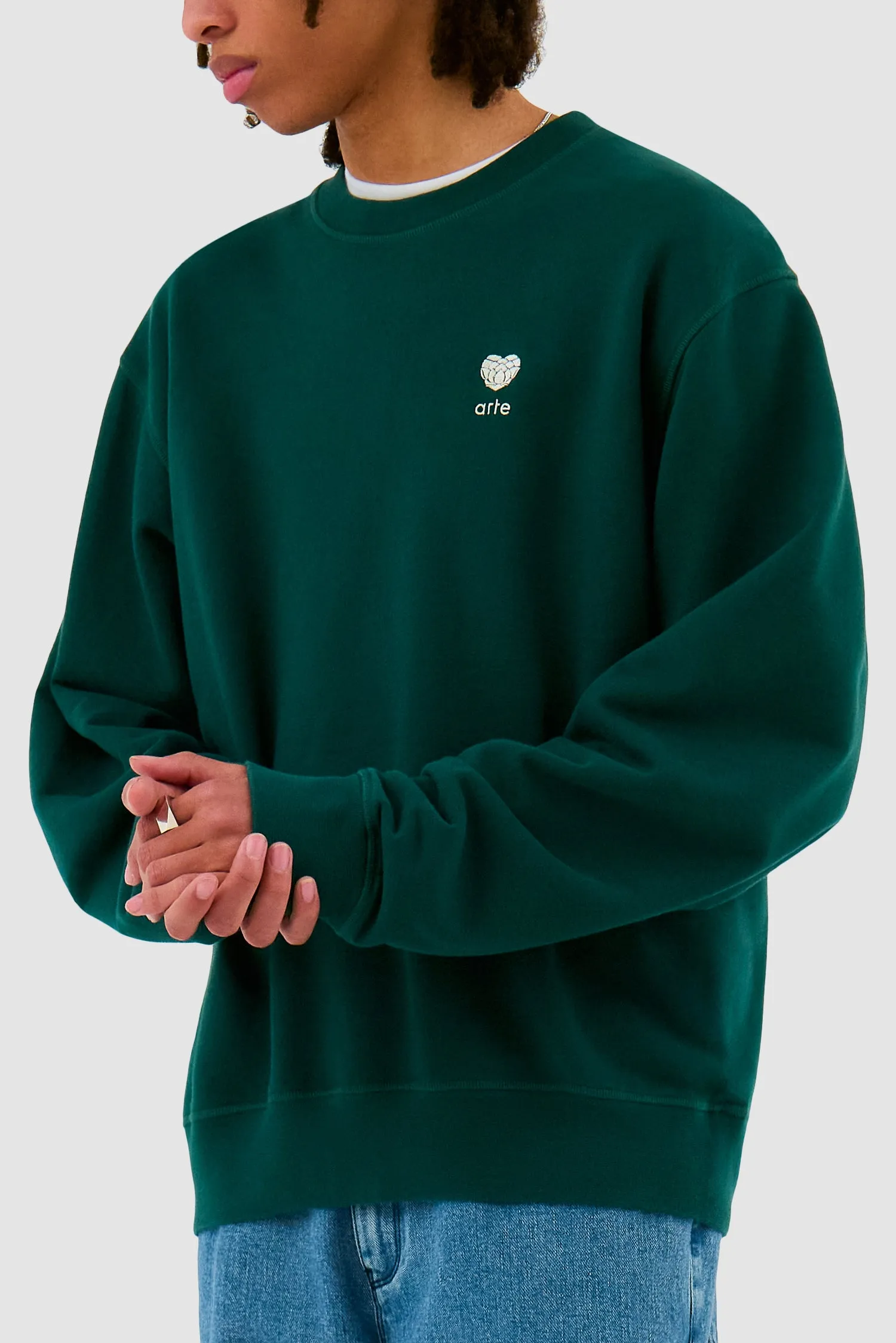 Heart Flower Crewneck - Green