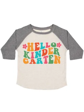 Hello Kindergarten Colorful Retro Raglan T-Shirt