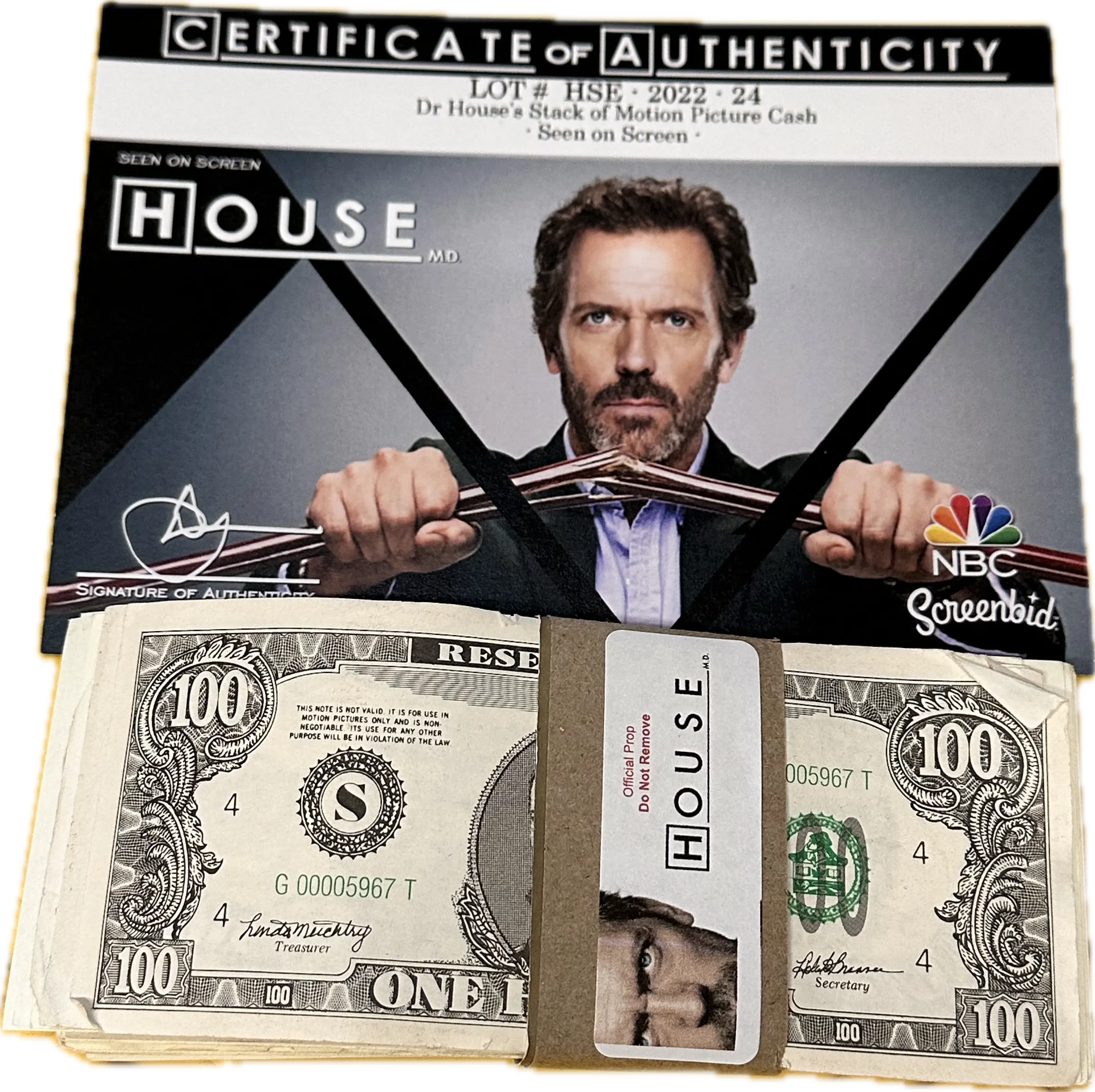 HOUSE: Dr Gregory House's Stack of Motion Picture Money