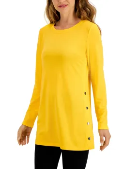 ID Ideology Women's Side Snap Tunic Yellow Size Small