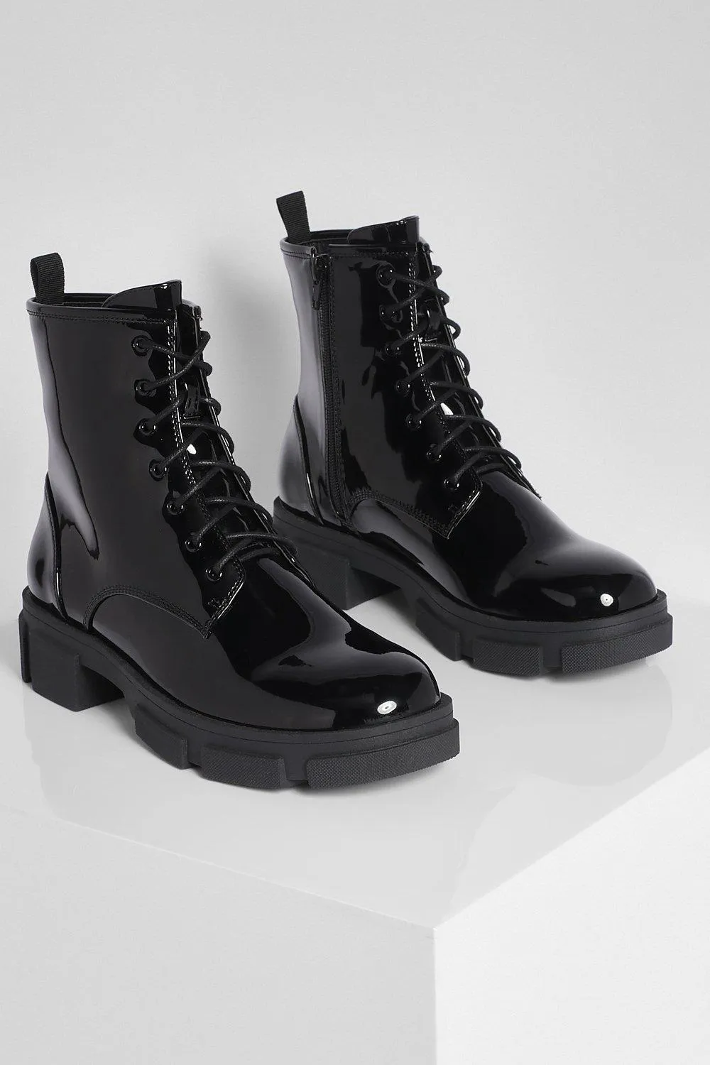 Interest Sole Chunky Combat Boots