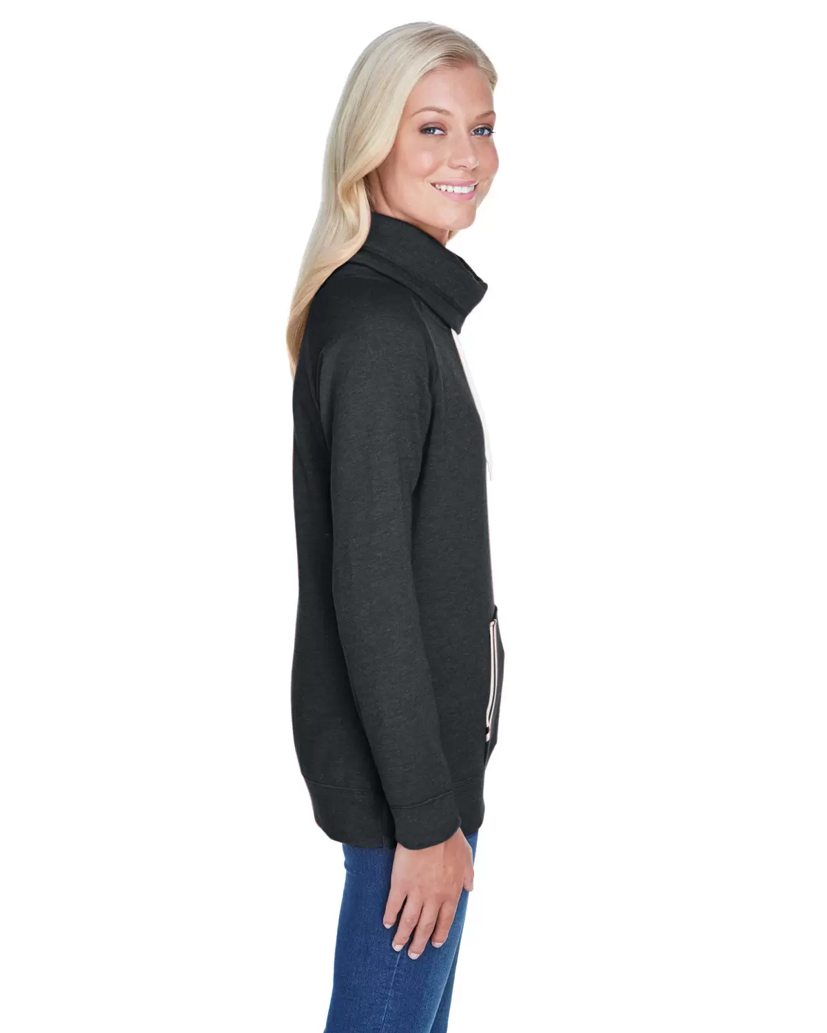 J America 8653 Relay Women's Cowlneck Sweatshirt SKU: 8653