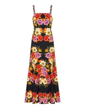 --Jalisa Cotton Maxi Dress  Vila Floral Black-