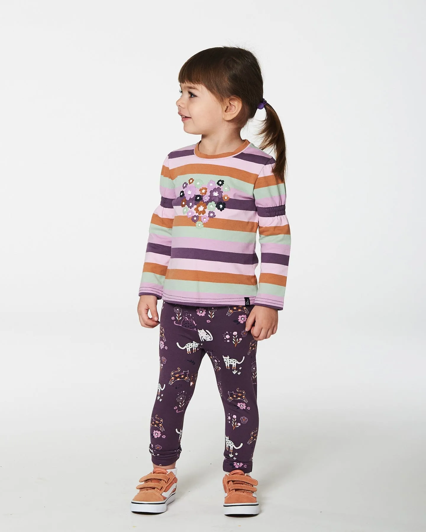 Jersey Leggings Mauve Printed Cats