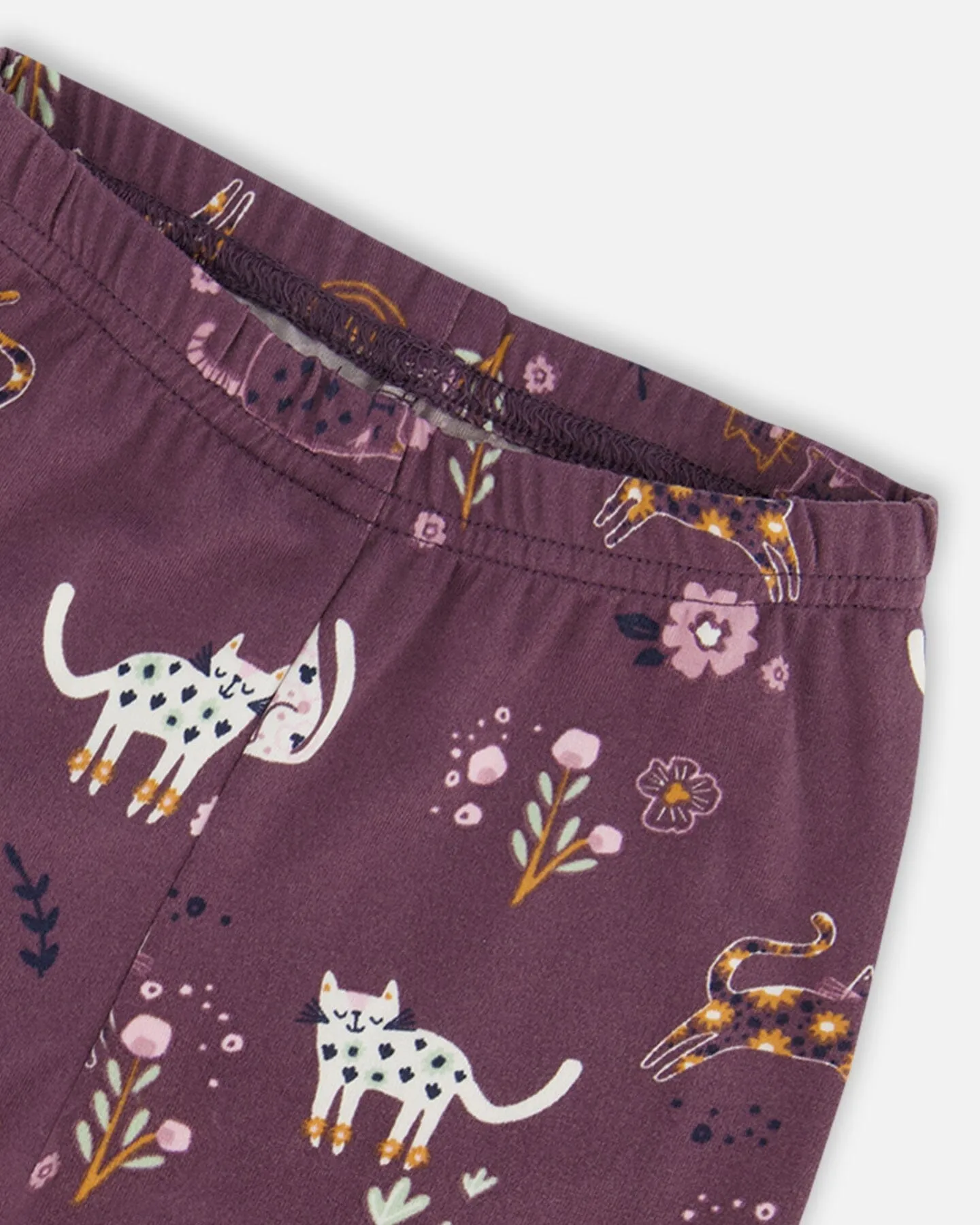 Jersey Leggings Mauve Printed Cats