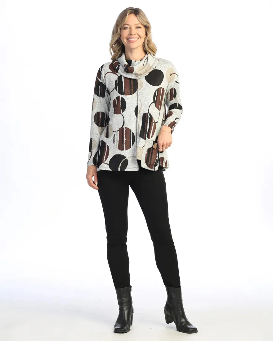 Jess & Jane NB3-1969 Mocha French Brush Turtleneck Tunic